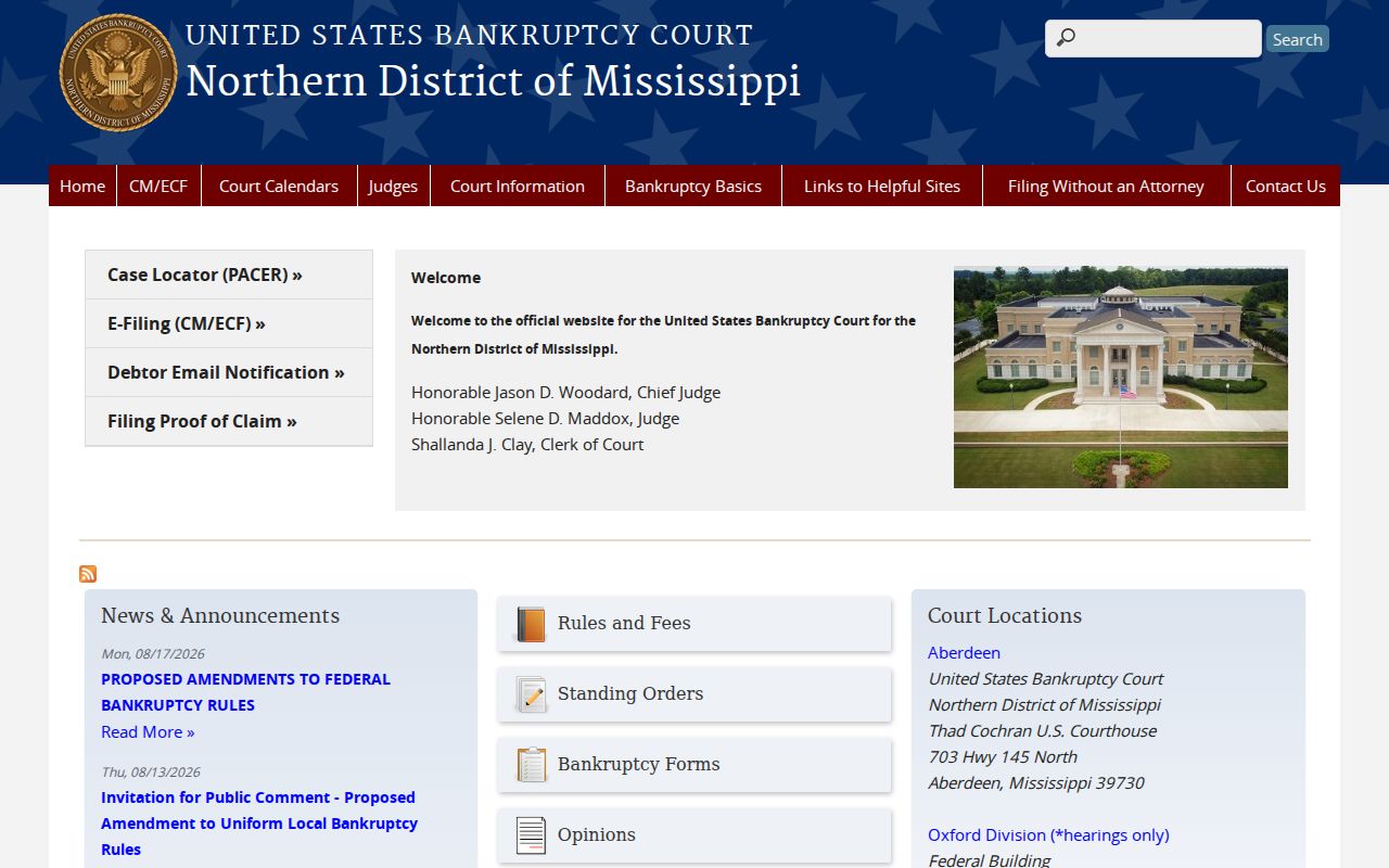 Leflore County court docket Northern District Bankruptcy Court source