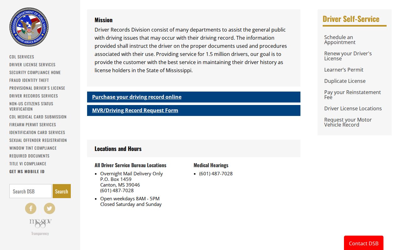 Leflore County traffic tickets reference to Mississippi DPS driver records access